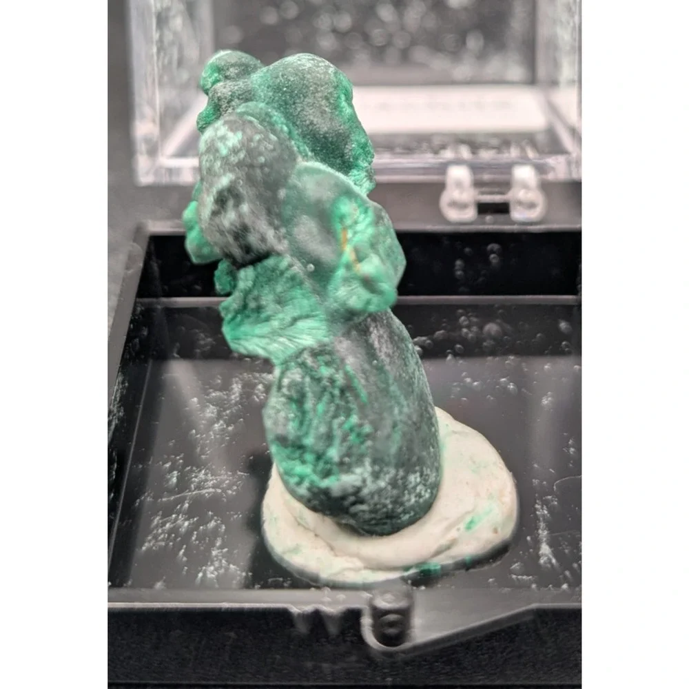 Natural Malachite Mineral Specimen in Display Box | Green Copper Carbonate - Picture 1 of 4